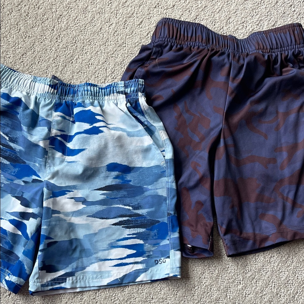 Set of 2 DSG boys Athletic Camo Shorts - Blue and Dark blue